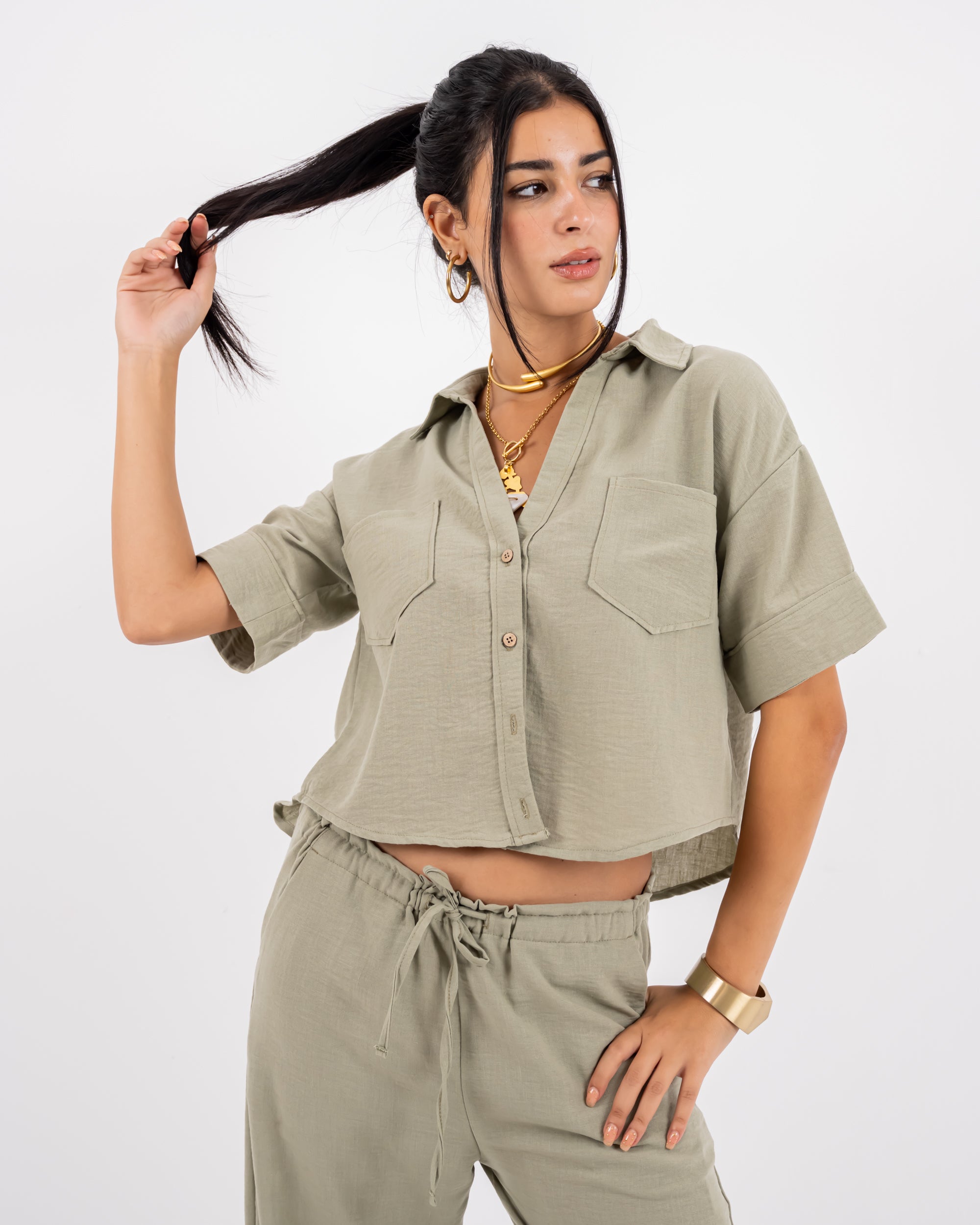Cropped Linen Shirt – OPALE